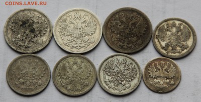 Лот билона Александра III 23 монеты 20,15,10,5 коп до 13.12 - А 04