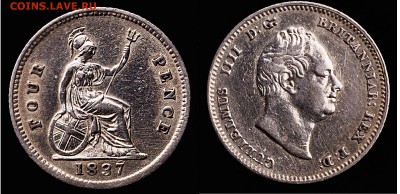 4 пенса 1837, UK, до 14.12.14 21-00+ - 4п1837