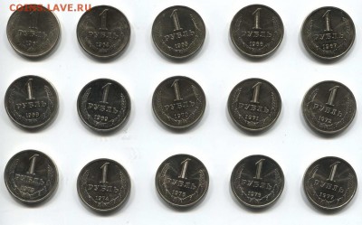 Полный комплект годовых рублей 1961-91, мешковой UNC. - 1