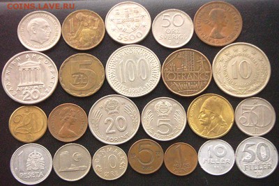 48 разных зарубежных монет (см. описание). До 10.12_22.10мск - 9024