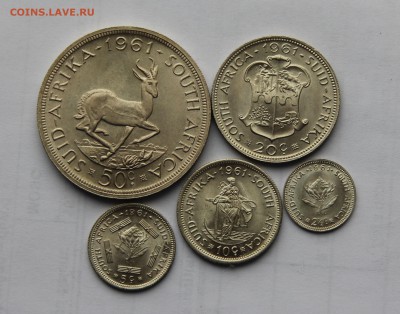 Коллекция Юж Африка 50,20,10,5,2.5 цента 1961 UNC до 14.12 - 02