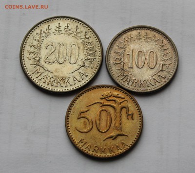 Лот монет Финляндии 200м 1957 100м 1956 50м 1962 до 14.12 - фин 07