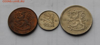 Лот монет Финляндии 10, 25 пенни 1 марка 1921 до 14.12 - фин 10