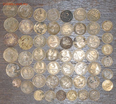 Лот 54 монеты 2,3,5 коп. до 1961г.  до 13.12.2014 в 22-00 - кучка совков -0