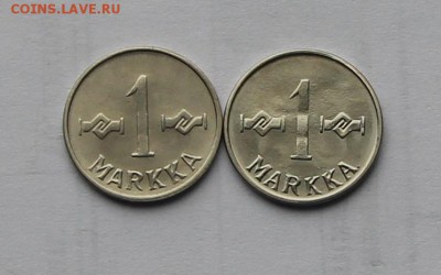 2 монеты 1 марка Финляндия 1958, 1962 UNC до 15.12 - фин 03