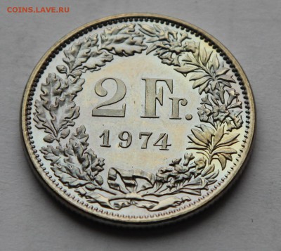 2 франка Швейцария 1974 UNC в коллекцию!!! до 15.12 - швейц 02