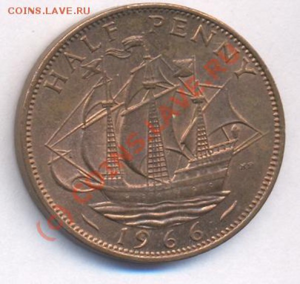 Великобритания полпенни. 1966 г. До 10.05.10 г. 21-00 МСК. - 66