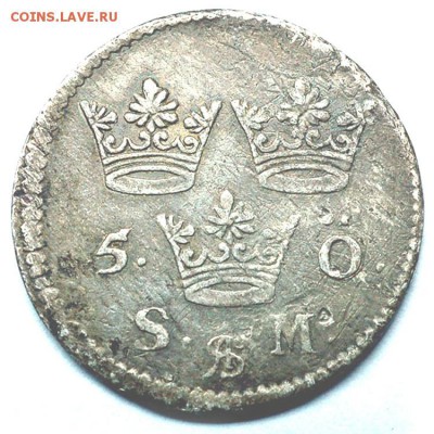 Швеция_5 эре 1691. Серебро; до 13.12_22.20мск - 7294