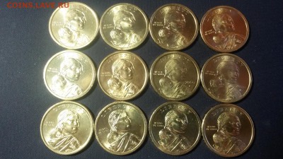 США доллары Индианка Сакагавея 6 монет* 2 м.д. = 12 монет - 20141123_125257