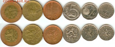 Чехия -6 монет (1-50 крон) , до 21.00 мск 22.12.2014 - Чехия