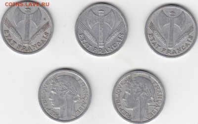 Франция 1 франк погодовка 1942-1945 5 монет  24.12 22:30 мск - IMG_0005