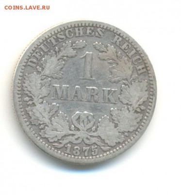 Ag. Германия 1 марка 1875А. до 24.12 22.00 - 10