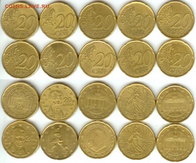 20 евроцентов - 10 шт., до 21.00 мск 26.12.2014 - 20 евроцентов