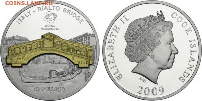 Монеты с Корабликами - 2009 10 долларов Мост Риальто