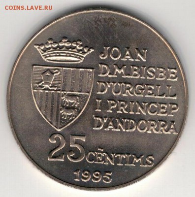 АНДОРРА 25 САНТИМОВ 1995 ФАО ДО 25.12.14 В 22.00МСК (А571) - 4-ан1