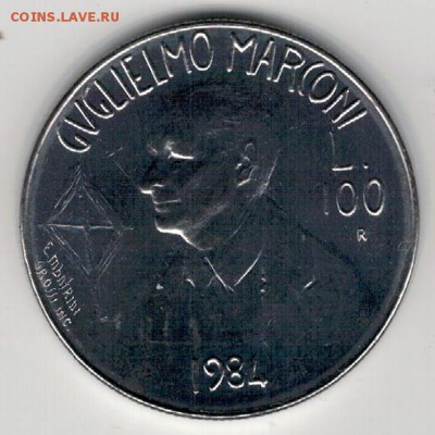 САН-МАРИНО 100 ЛИР 1984 МАРКОНИ 25.12.14 В 22.00МСК (А567) - 4-см100л84а