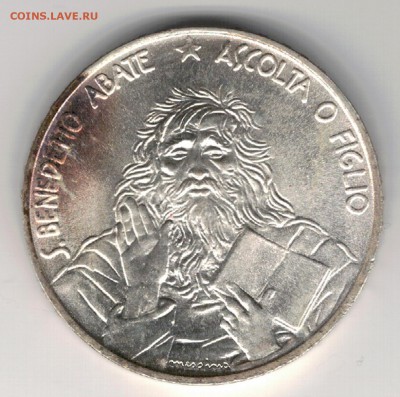 Ag САН-МАРИНО 1000 ЛИР 1980 СВ.БЕНЕДИКТ 25.12 В 22Ч (А561) - 5-см1000л80а