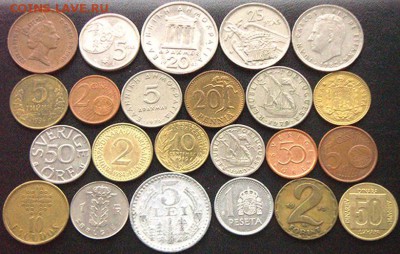52 разные зарубежные монеты (см. описание). До 22.12_22.00мс - 9018