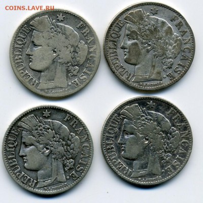 2 франка 1870, 1871, 1881, 1887 Франция! До 25.12 до 21.00 - франки().JPEG