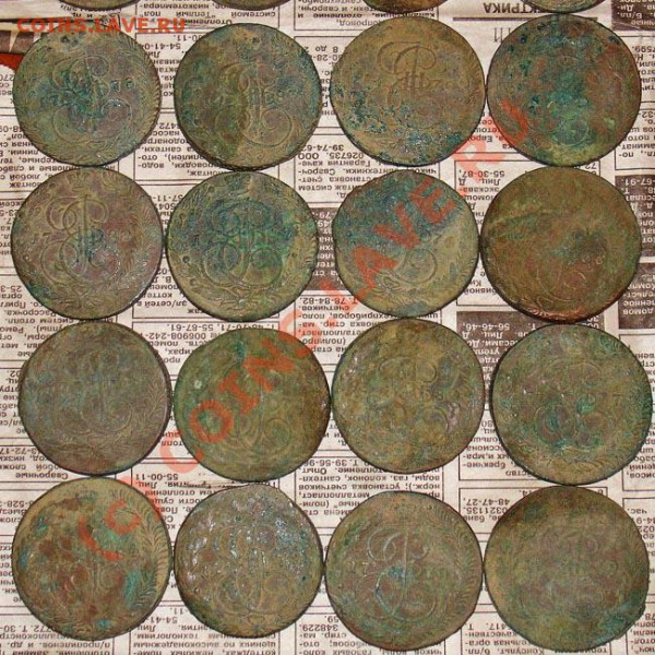 Пятаки 1758-1788 кубарь... - 4