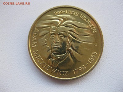 ПОЛЬША,2 злотых 1998г(200 лет Адам Мицкевич)!до 26.12.2014 - IMG_0945.JPG