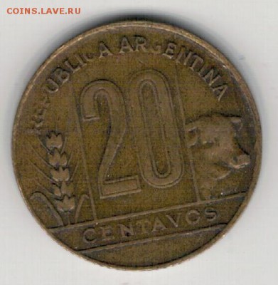 Аргентина 20 сентаво 1950 до 29.12.14 в 22.00мск (А493) - 4-ар20с50а