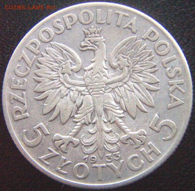 Польша_5 злотых 1933. Серебро; до 26.12_22.20мск - 9075