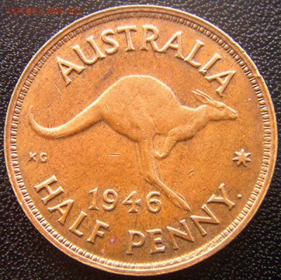 Австралия_полпенни 1946 "Кенгуру"; до 27.12_22.12мск - 7905