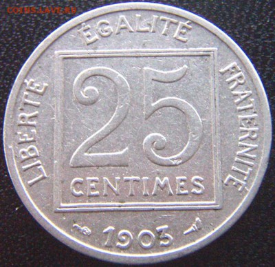 Франция_25 сантимов 1903; до 27.12_22.14мск - 8991