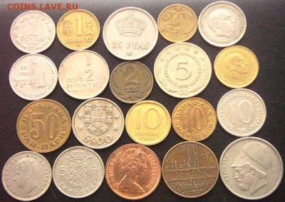 50 разных зарубежных монет (см. описание). До 27.12_22.30мск - 9106