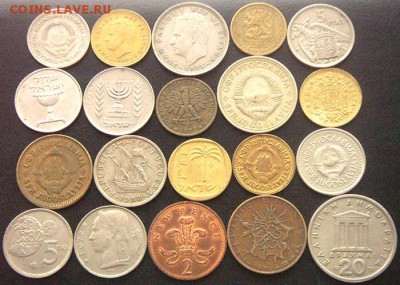 50 разных зарубежных монет (см. описание). До 27.12_22.30мск - 9107