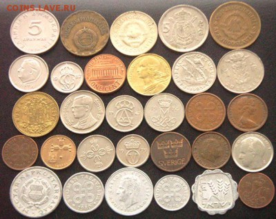 50 разных зарубежных монет (см. описание). До 27.12_22.30мск - 9109