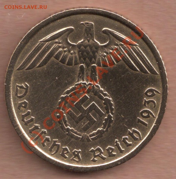 Монеты Германии и Третьего Рейха... помогите оценить - 5 reichspfennig 1939 A1