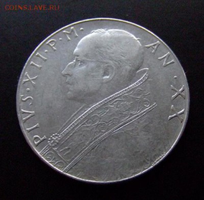 3 - Ватикан 100 лир (1958) «Фидес – богиня согласия» А