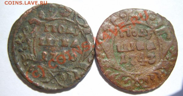 полушка 1740, 1743 г. до 15.05 в 22:00 по Москве - S8302475.JPG