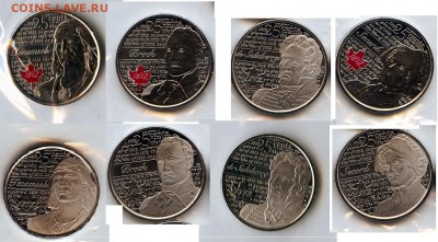 1. Канада. 2013 год. 25 Центов. Серия Война 1812 года №03.1. Лаура Секорд. Proof- Like.Артикул 02834 2. Канада. 2013 год. 25 Центов. Серия Война 1812 года №04. Цветные. Лаура Секорд. UNC.Артикул 02833 3. Канада. 2013 год. 25 Центов. Серия Война 1812 года №03. Цветные. Де Салаберри. UNC.Артикул 02686 4. Канада. 2013 год. 25 Центов. Серия Война 1812 года №03.1. Де Салаберри. Proof- Like.Артикул 02685 5. Канада. 2012 год. 25 Центов. Серия Война 1812 года № 02.1. Tecumseh. Proof- Like.Артикул 02384 6. Канада. 2012 год. 25 Центов. Серия Война 1812 года №02. Tecumseh. Цветные. UNC.Артикул 02385 7. Канада. 2012 год. 25 Центов. Серия Война 1812 года №01. Сэр Исаак Брок. ЦВЕТНЫЕ. UNC.Артикул 02658 8. Канада. 2012 год. 25 Центов. Серия Война 1812 года №01.1. сэр Исаак Брок. Proof- Like.Артикул 02383 - МонетыТутРФ413