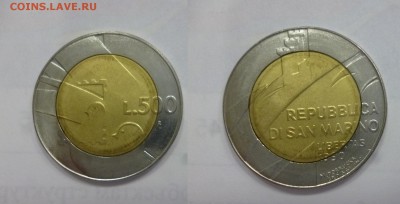 ДК Сан-Марино 500 лир 1990 БИМ Голубь 04.01 22.00 - Сан-Марино 500 лир 1990.JPG