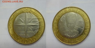 ДК Сан-Марино 1000 лир БИМ 1999 Звезда 04.01 22.00 - Сан-Марино 1000 лир 1999.JPG