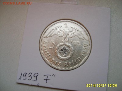 ГЕРМАНИЯ,5 марок 1939F(Гинденбург,свастика)!до 1.01.2015 - S6003020.JPG
