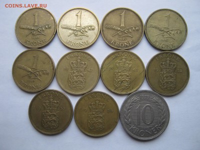 ДАНИЯ 20 монет 1942-1979 (1, 2, 10 крон) РАЗНЫЕ годы. - 010.JPG