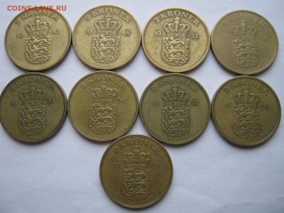 ДАНИЯ 20 монет 1942-1979 (1, 2, 10 крон) РАЗНЫЕ годы. - 001.JPG