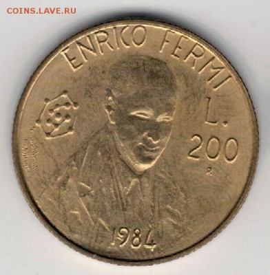 САН-МАРИНО 200 ЛИР 1984 ЭНРИКО ФЕРМИ 08.01 В 22.00МСК (А567) - 4-см200а