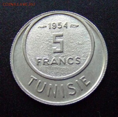 3 - Франц. Тунис 5 франков (1954) UNC №2 Р