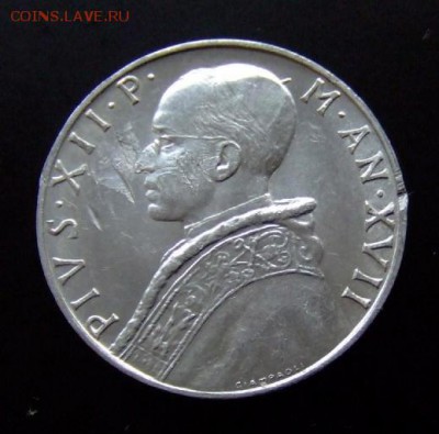 3 - Ватикан 10 лир (1955) «Пруденция – богиня мудрости» А
