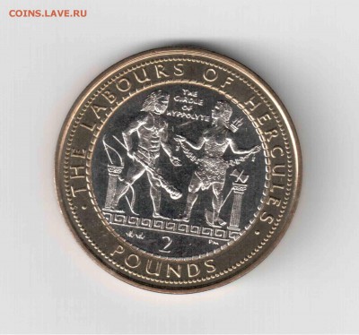 2 фунта Гибралтара из серии 12 Подвигов Геракла.Тираж 7500. - Отсканировано 04.01.2015 2-58