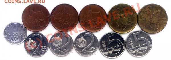 L44 Монеты Чехии 11 шт.  до 21.05 в 22.00 - L44 Czech -1