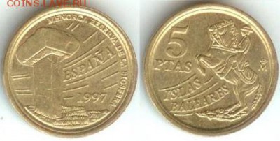 Испания 5 песет 1997-Балеарские острова, до 21.00мск11.01.15 - Испания 5 песет 1997