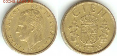 Испания 100 песет 1989 до 21.00 мск 12.01.2015 - Испания 100 песет 1989