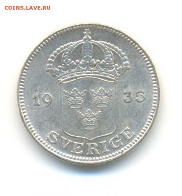 Ag. швеция 50 эре 1935. XF . до 8.01 22:00 - 12