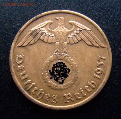 3 - Германия (3-й Рейх) 2 рейхспфеннига (1937 D)  №1 А